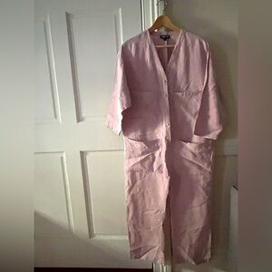 Pink Button-Up Jumpsuit